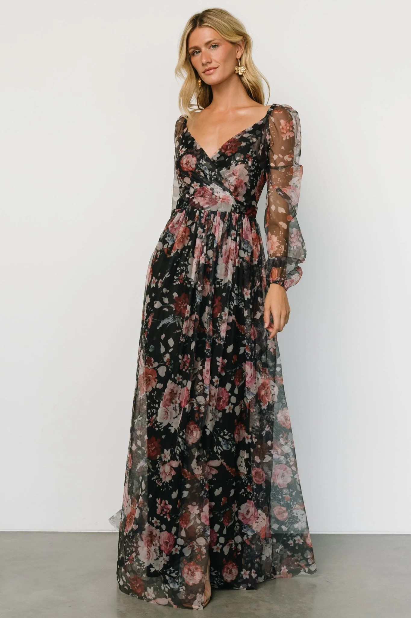 Desiree Tulle Maxi Dress | Black + Berry | Baltic Born
