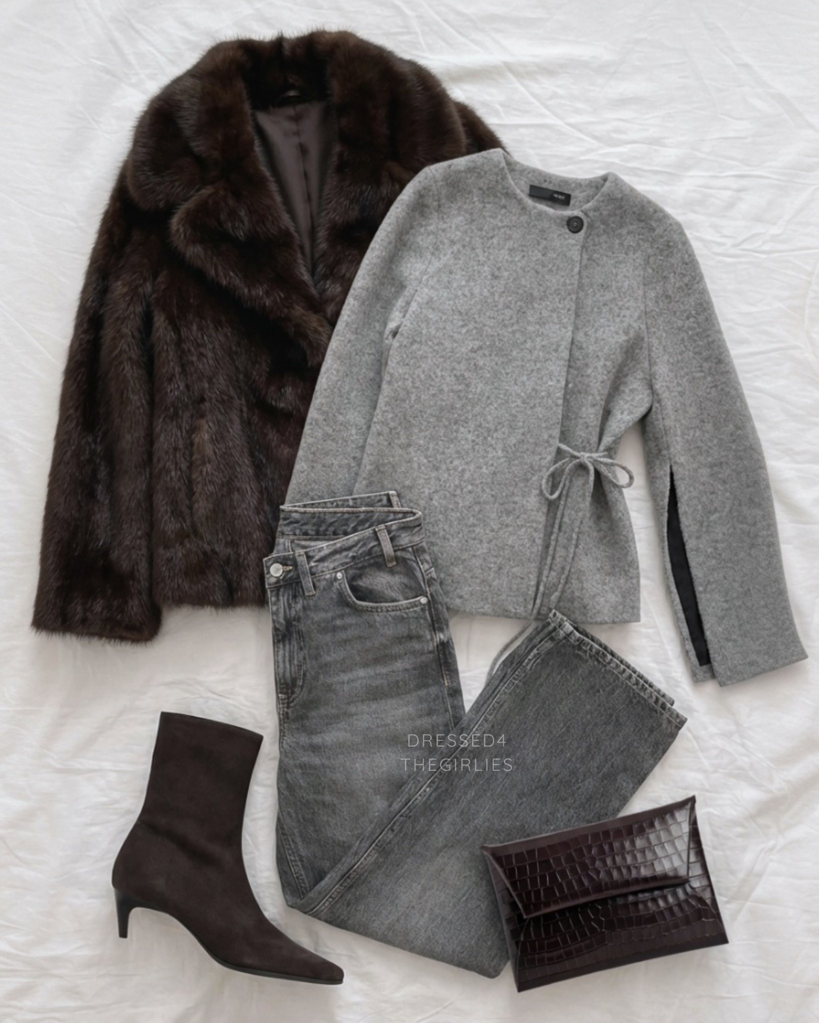 Styling grey in winter🩶

Tags: brown fur coat outfit, grey cardigan outfit, grey jeans outfit, brown clutch bag, brown ankle boots outfit, autumn brunch girls night out outfit, winter lunch date 

#LTKworkwear #LTKeurope #LTKdatenight