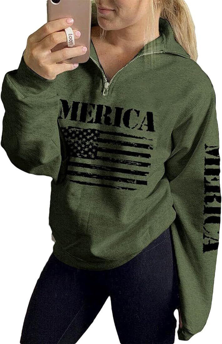 MORCHOY Womens Quarter Zip Hoodie, Loose Casual Sweatshirt, 1/4 Zip Pullover Long Sleeve Shirt fo... | Amazon (US)