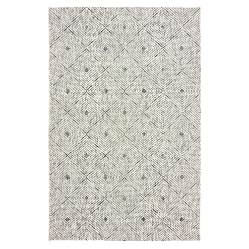 LR Home Sunny Geometric Indoor/Outdoor Area Rug, Gray Blue, 7' 9" x 9' 9" | Walmart (US)