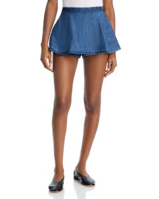Free People Paradise Found Denim Skort in Mid Indigo | Bloomingdale's Women | Bloomingdale's (US)