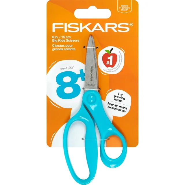 Fiskars 6-inch Kids Scissor Ages 8-11, Turquoise, 1 Piece - Walmart.com | Walmart (US)