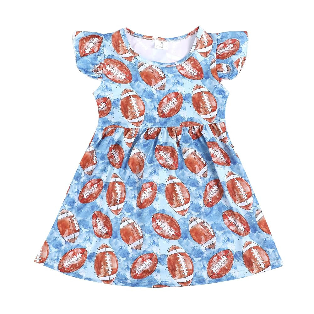 Toddler Girls Casual Dress Universe Black Print Dresses Flutter Sleeve Clothes 2-8Y | Amazon (US)