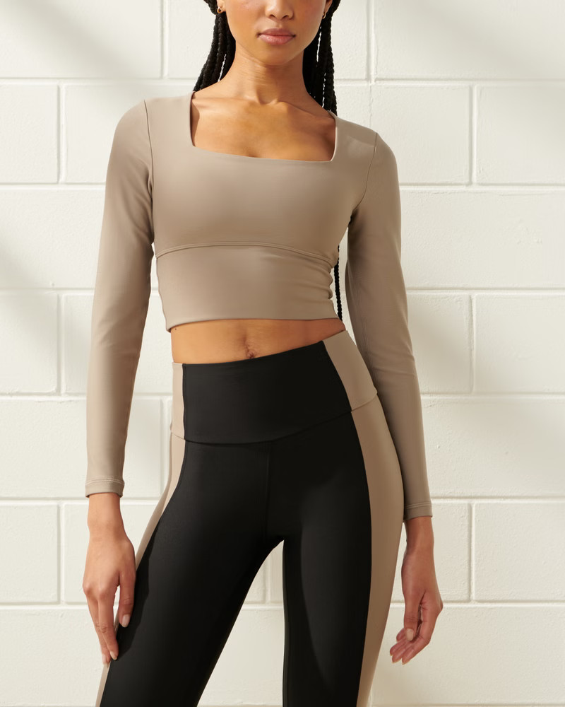 YPB sculptLUX Long-Sleeve Slim Squareneck Top | Abercrombie & Fitch (US)