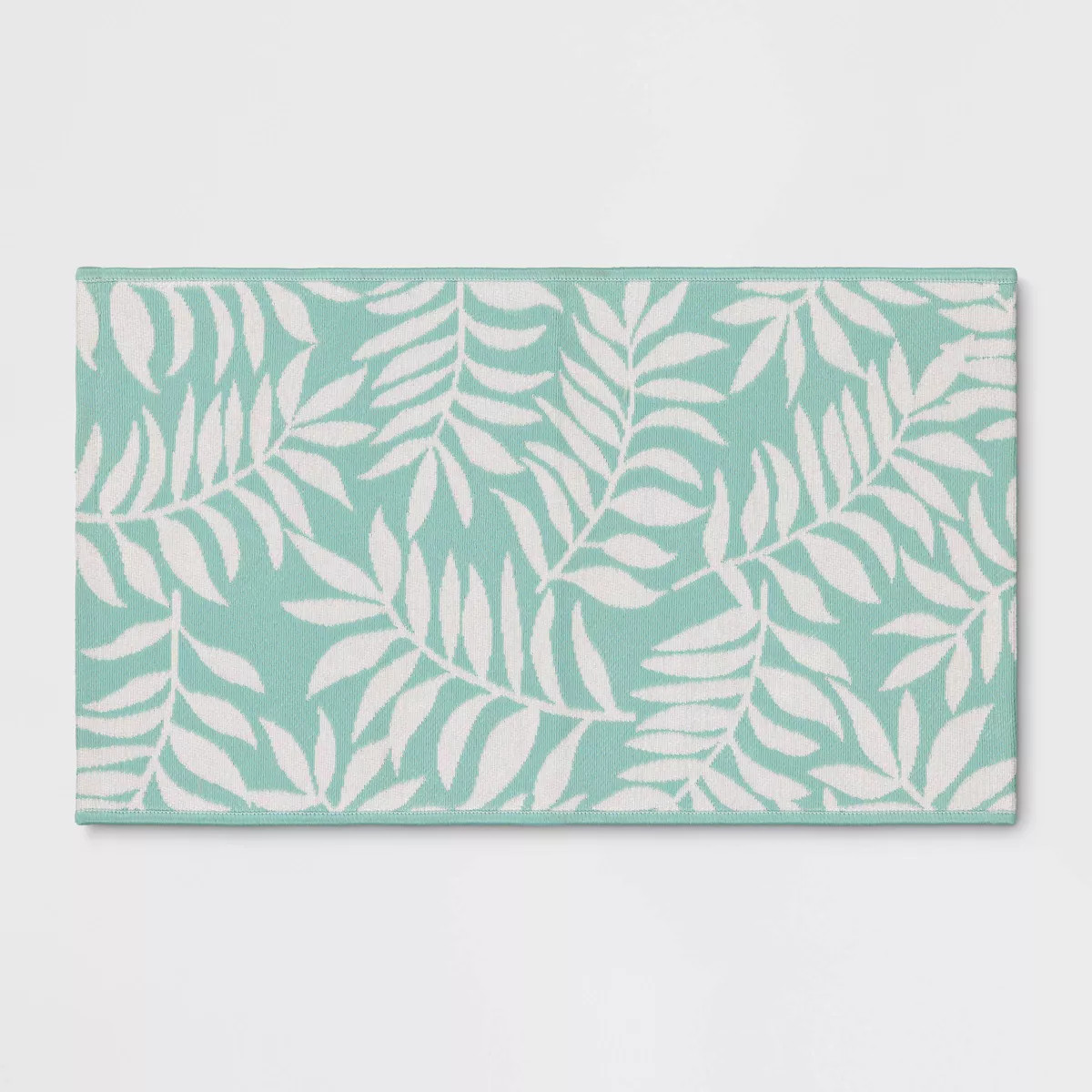 20"x34" Palm Striped Reversible Accent Rug Aqua/White - Sun Squad™ | Target