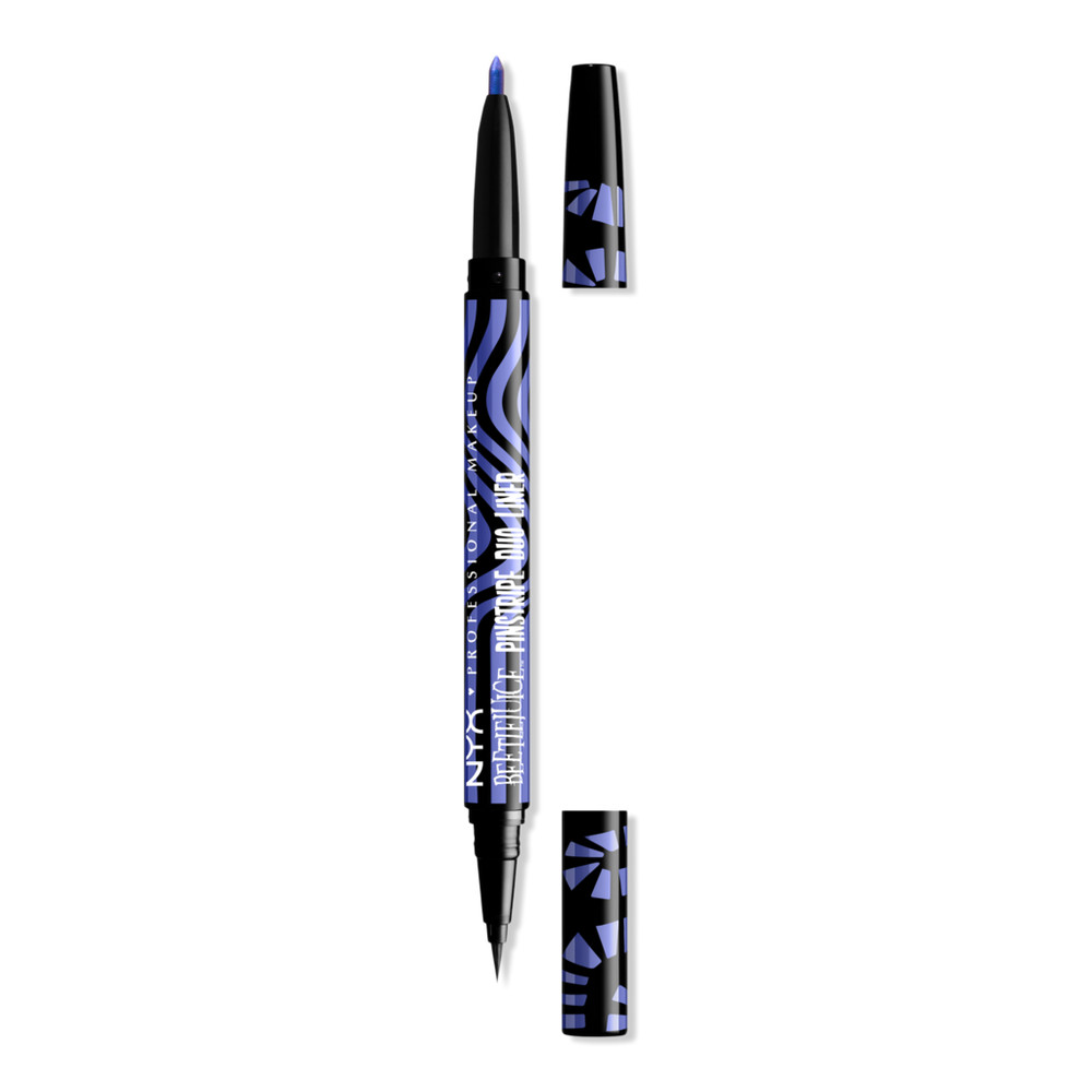 NYX Professional Makeup Limited Edition Beetlejuice Beetlejuice Pinstripe Dual Ended Chrome Eyeliner - Purple Chrome | Ulta