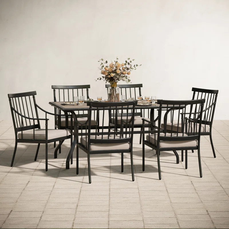 Alyah 6 - Person Patio Dining Set with Rectangular Table , Cushions Included | Wayfair North America