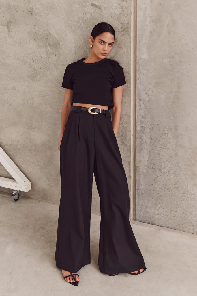 HARLEY BLACK WOOL BLEND PANT | DISSH