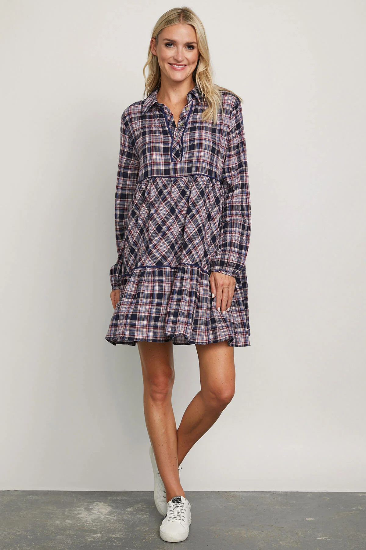 Promesa Woven Plaid Mini Dress | Social Threads