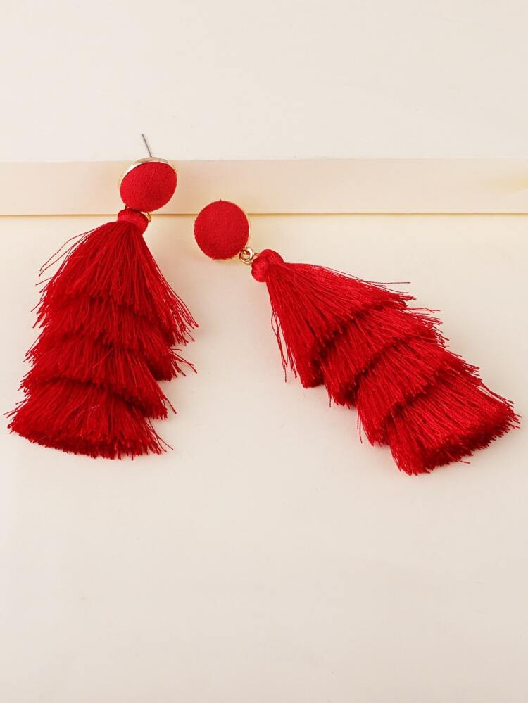 Tiered Tassel Drop Earrings | SHEIN