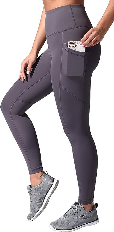 High Waist Tummy Control Squat Proof Ankle Length Leggings with Pockets | Amazon (US)