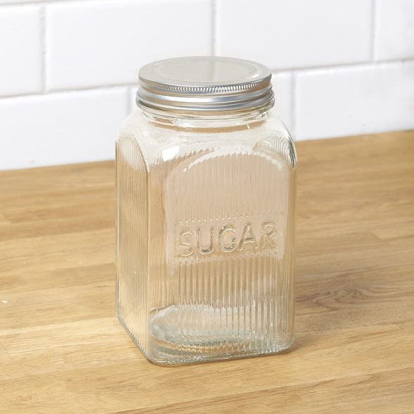 Lakeside Clear Glass Storage Canister with Screw-On Metal Lid | Target