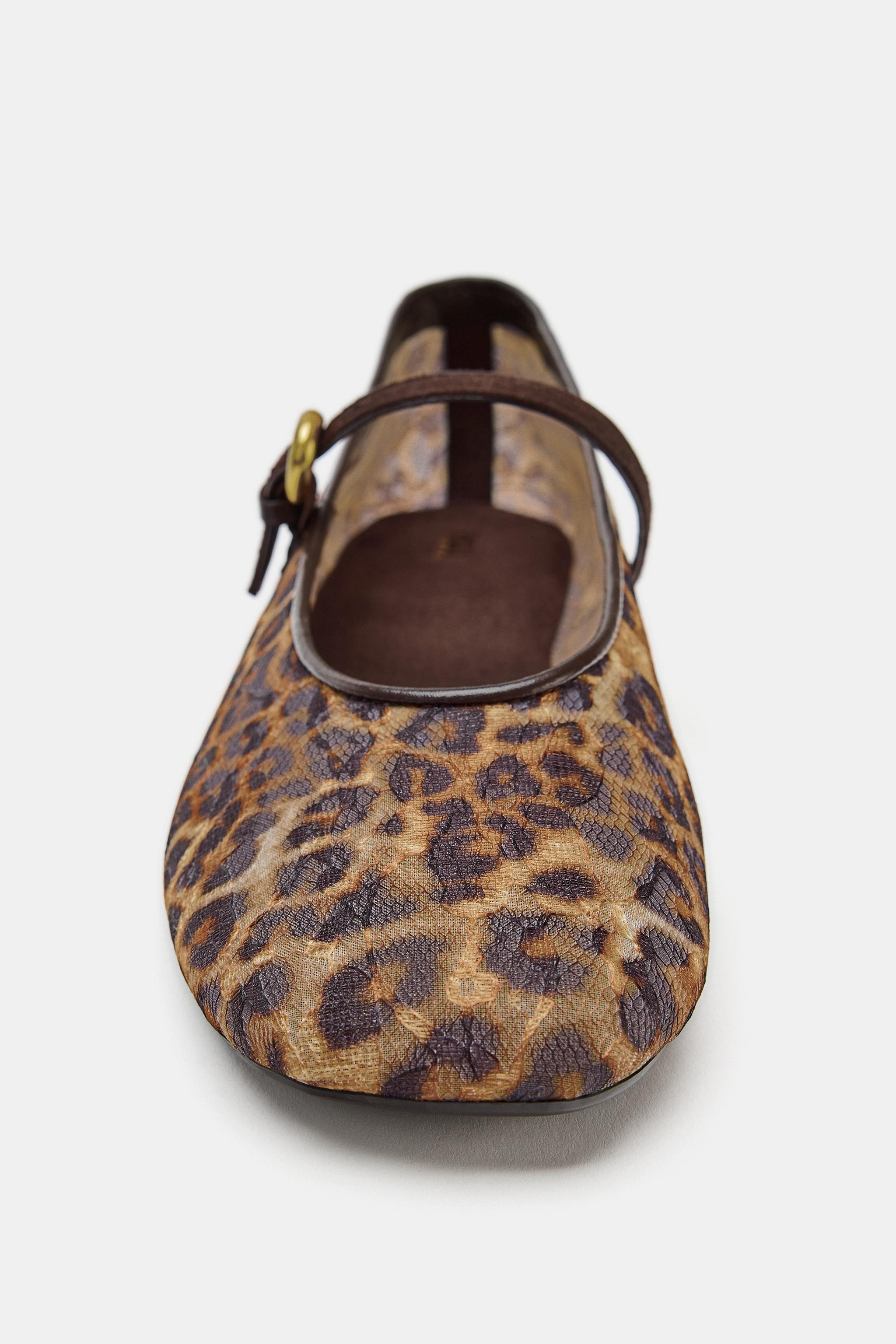 ANIMAL PRINT MESH BALLET FLATS | Zara US