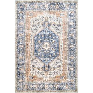 Jacquie Vintage Floral Blue 9 ft. x 12 ft. Area Rug | The Home Depot