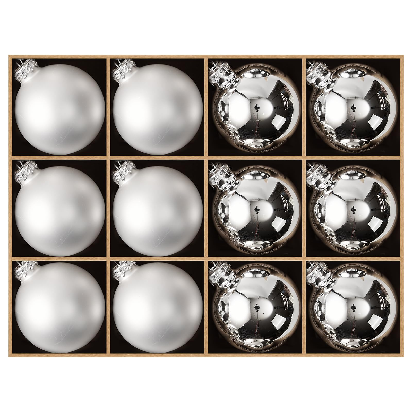 WDS WONDROUS Silver Glass Christmas Ball Ornaments Set – 2.36” Small Xmas Tree Hanging Orname... | Amazon (US)