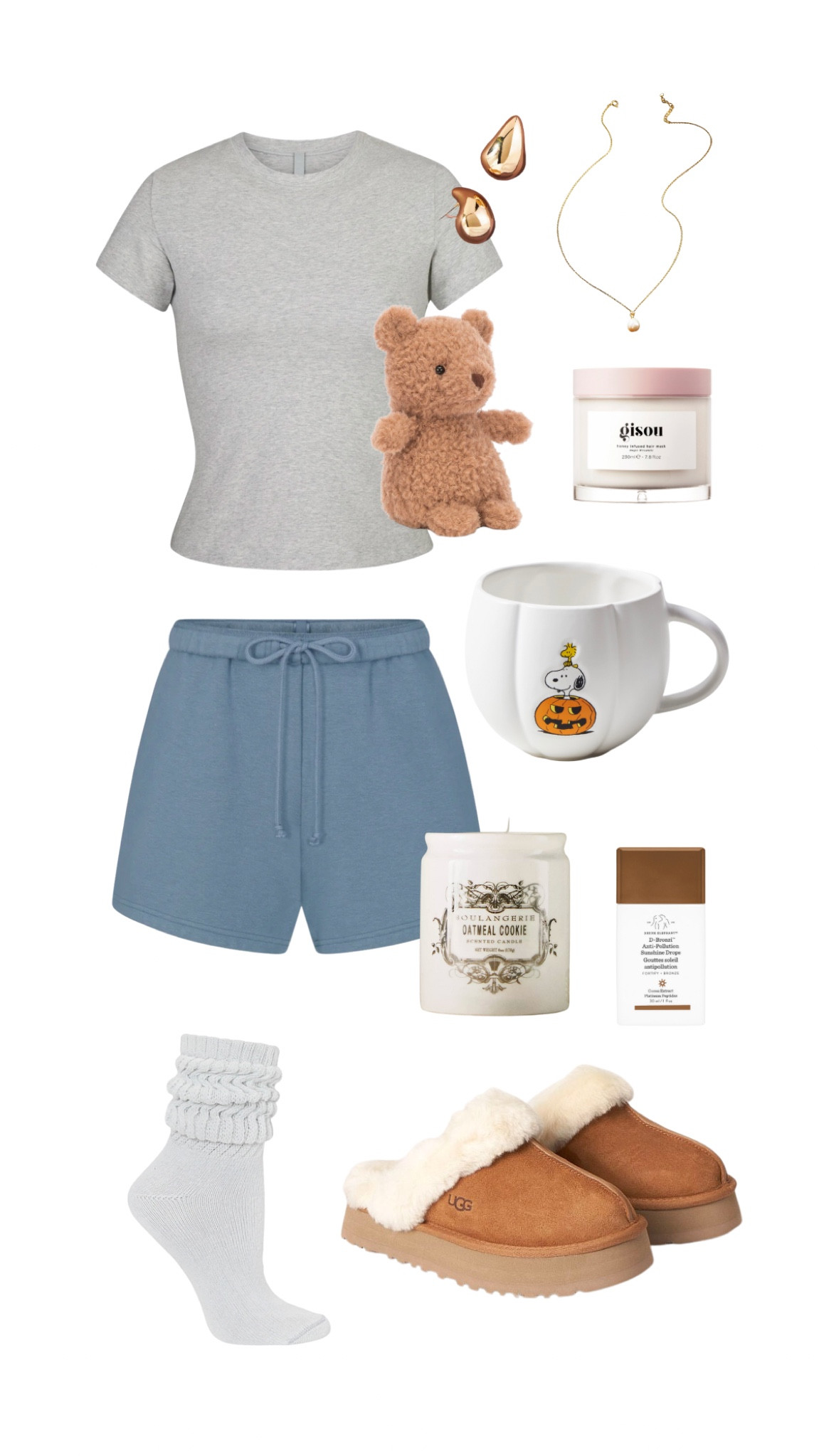 Cozy fall outfit, rainy day, sweat set, skims outfit, fall movie night, ugh slippers, comfy clothes, relaxing day outfit, loungewear, sweat shorts, skims grey tshirt, cute fall mug, fall decor, vanilla girl aesthetic, clean girl aesthetic, gold jewelry, slouchy socks

#LTKGiftGuide #LTKSeasonal #LTKfindsunder100