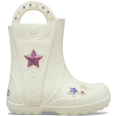 Crocs Kids Handle It Western Metallic Rain Boots, Summit White, J1 | Target