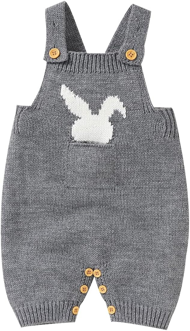 MoZiKQin Baby Girl Boy Easter Bunny Romper Sleeveless Knitted Bodysuit Jumpsuit My 1st Easter Out... | Amazon (US)