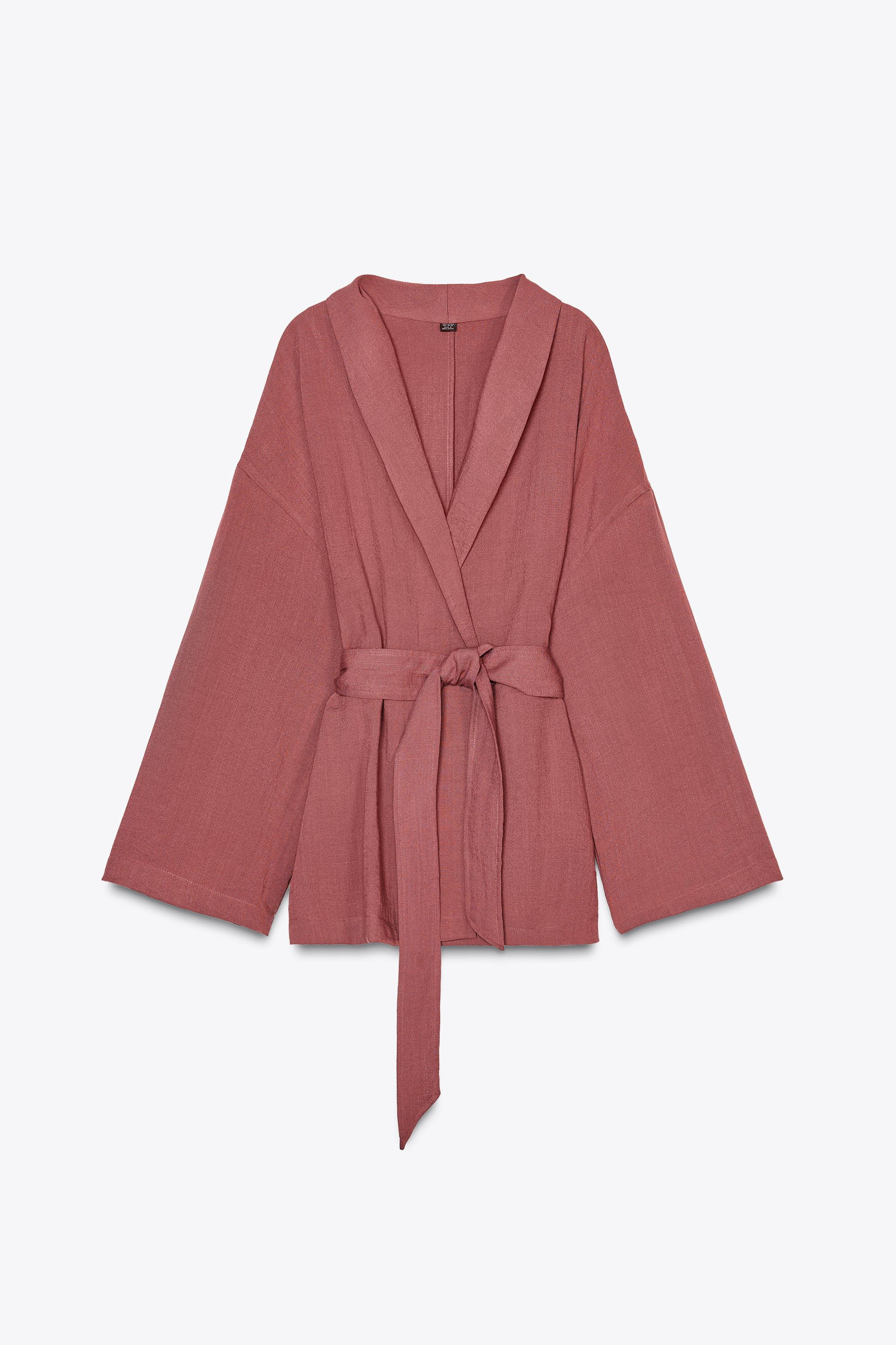 Wrap kimono jacket with lapel collar and V-neck. Long sleeves. Self-tie belt. | Zara US