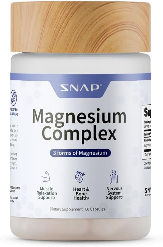 Snap Triple Magnesium Complex for Women & Men for Sleep & Muscle Support – 400mg, 3-in-1 Magnes... | Amazon (US)