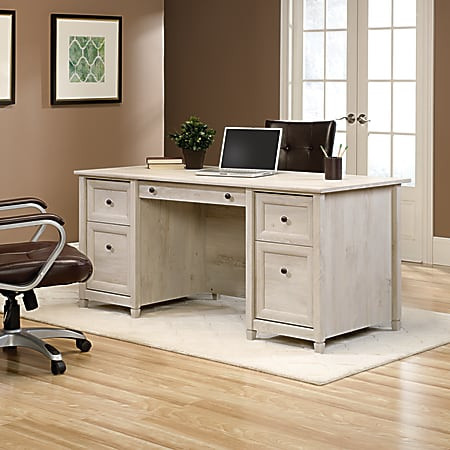 Sauder Edge Water 66 W Executive Computer Desk Chalked Chestnut - Office Depot | Office Depot and OfficeMax 