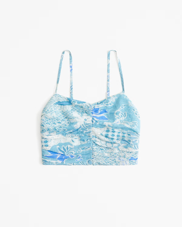 Women's Crinkle Textured Ruched Set Top | Women's Tops | Abercrombie.com | Abercrombie & Fitch (US)