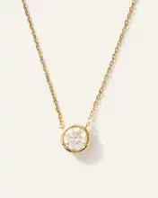 14K Gold Lab Grown Diamond Bezel Necklace | Quince