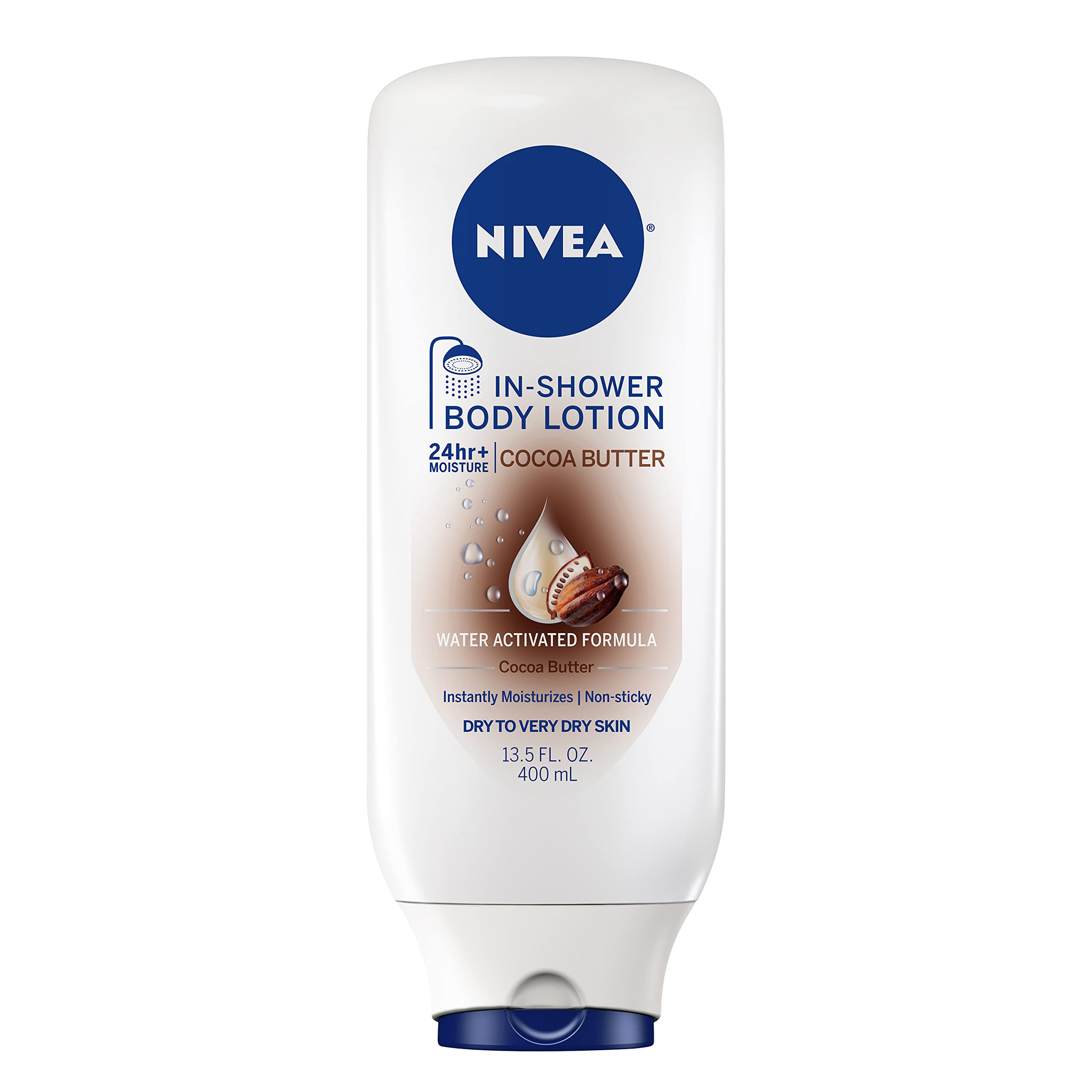 NIVEA Cocoa Butter In Shower Lotion, Body Lotion for Dry Skin, 13.5 Fl Oz Bottle | Amazon (US)
