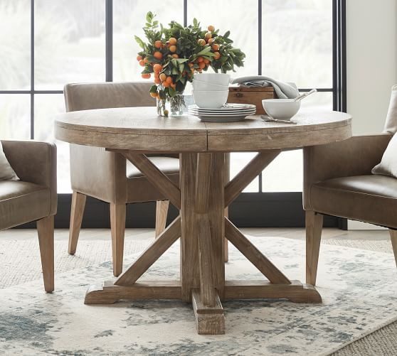 Benchwright Pedestal Extending Dining Table, Seadrift | Pottery Barn (US)