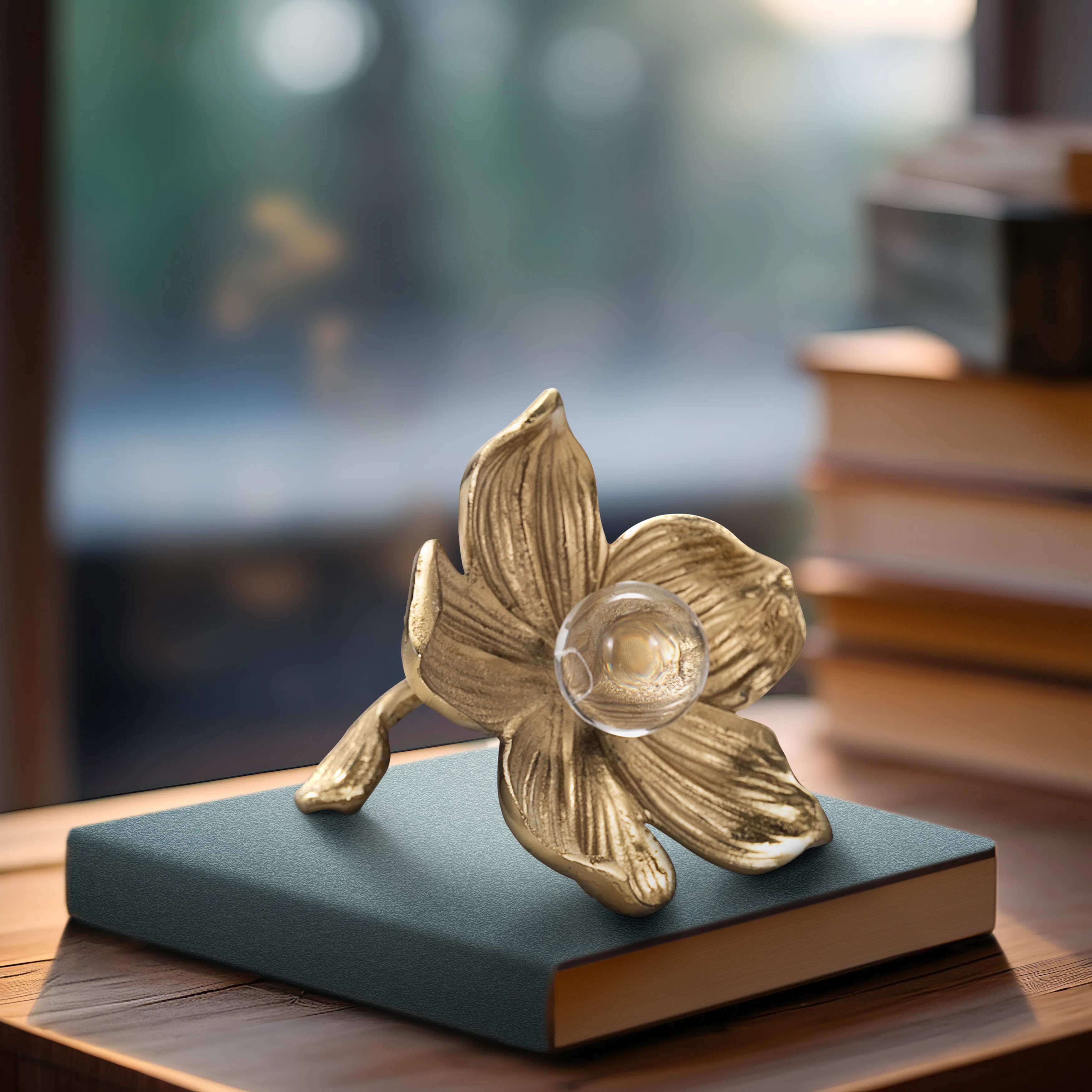 House of Hampton® 7" Rommie Gold Flower, Aluminum, Gold, A Great Addition And Decoration For Upscale Hotels And Offices | Wayfair North America