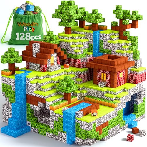 Magnetic Blocks Cubes 128PCS - STEM Cube Building Blocks & Magnet Tiles, Fidget, Montessori for Kids Ages 3-5 & 5-7 & 8-12, Magnetic Kit Cubes, Construction Magnet Toys Blocks Birthday Gifts | Amazon (US)