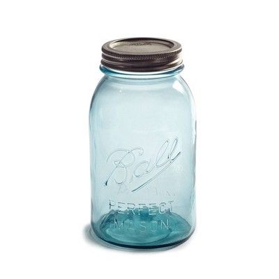 Ball 32oz 4pk Aqua Vintage Regular Mouth Jars | Target