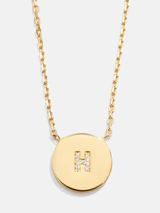 18K Gold Single Initial Custom Disc Necklace | BaubleBar (US)