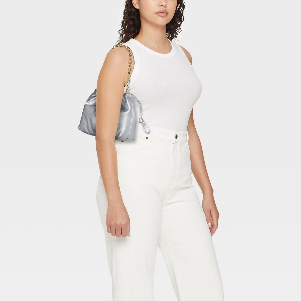 Drawstring Clutch Top Handle Bag - Universal Thread™ Silver | Target