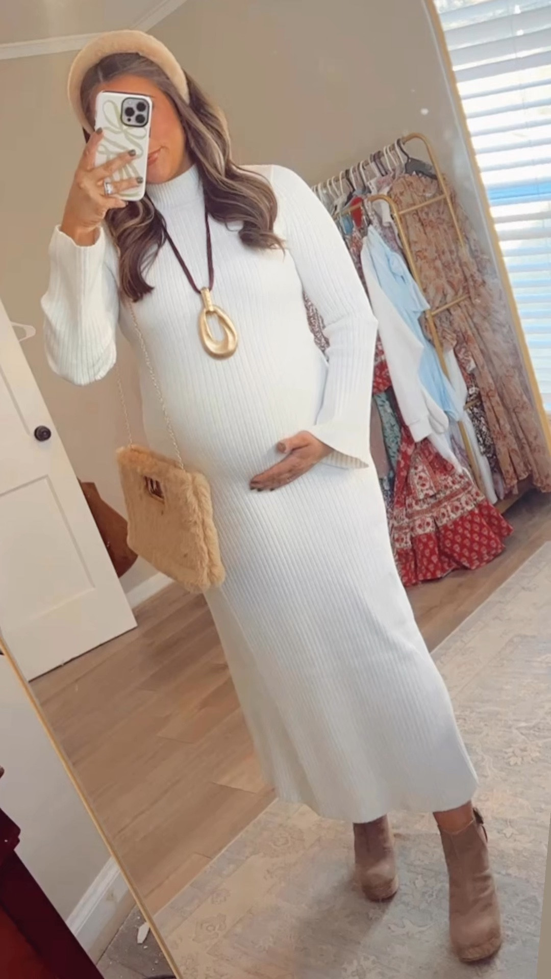 White maxi dress, target dress, target maxi dress, white ribbed dress, pregnancy dress, bump friendly dress, amazon accessories, amazon finds, amazon style, amazon fashion, amazon purse, amazon headband, fur headband, fur purse, chunky jewelry, clogs, free people clogs, free people shoes, Christmas ootd, preppy ootd 

#LTKshoecrush #LTKstyletip #LTKbump