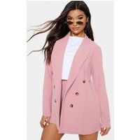 Pink Oversized Front Button Detail Blazer | PrettyLittleThing US