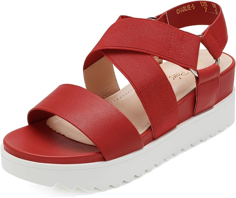 DREAM PAIRS Women’s Open Toe Ankle Strap Platform Wedge Sandals | Amazon (US)