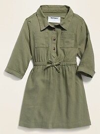 Twill Cinched-Waist Shirt Dress for Toddler Girls | Old Navy (US)