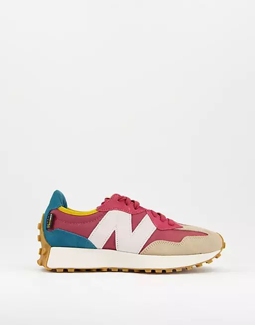 New Balance 327 Cordura trainers in pink and beige | ASOS (Global)