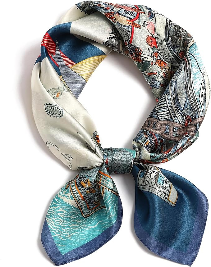 100% Pure Mulberry Silk Square Scarf27 x27 Lightweight Neckerchief Hair Scarf Headscarf Night Sle... | Amazon (US)
