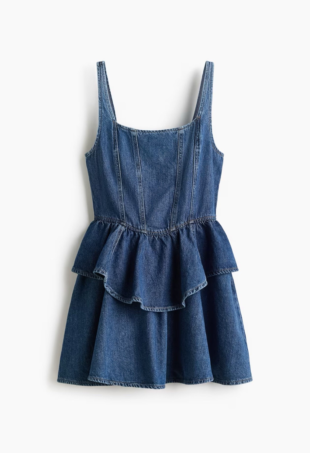 Denim peplum mini dress
Country concert outfit 

#LTKSeasonal