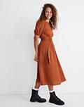 Seersucker Belted Midi Dress | Madewell