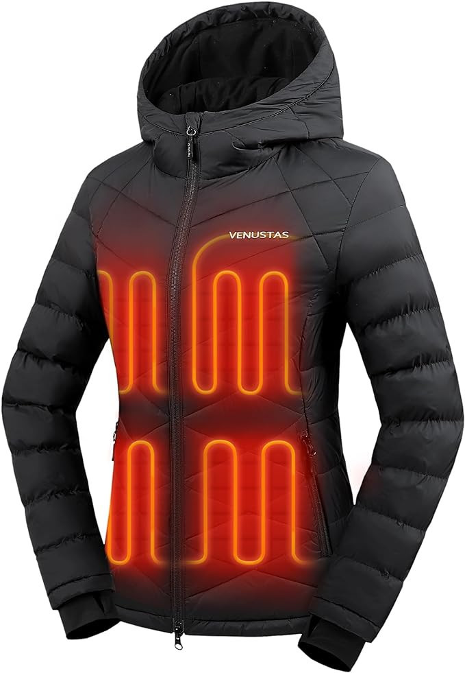 Venustas Women's Heated Jacket With Battery Pack, Water-Resistant Lightweight Quilted Jacket, Hea... | Amazon (US)