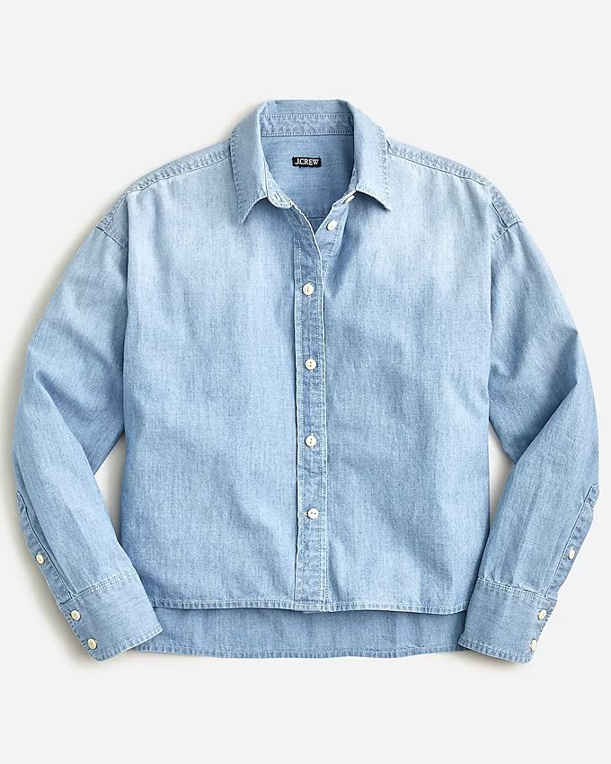 Relaxed-fit cropped chambray shirt | J.Crew US