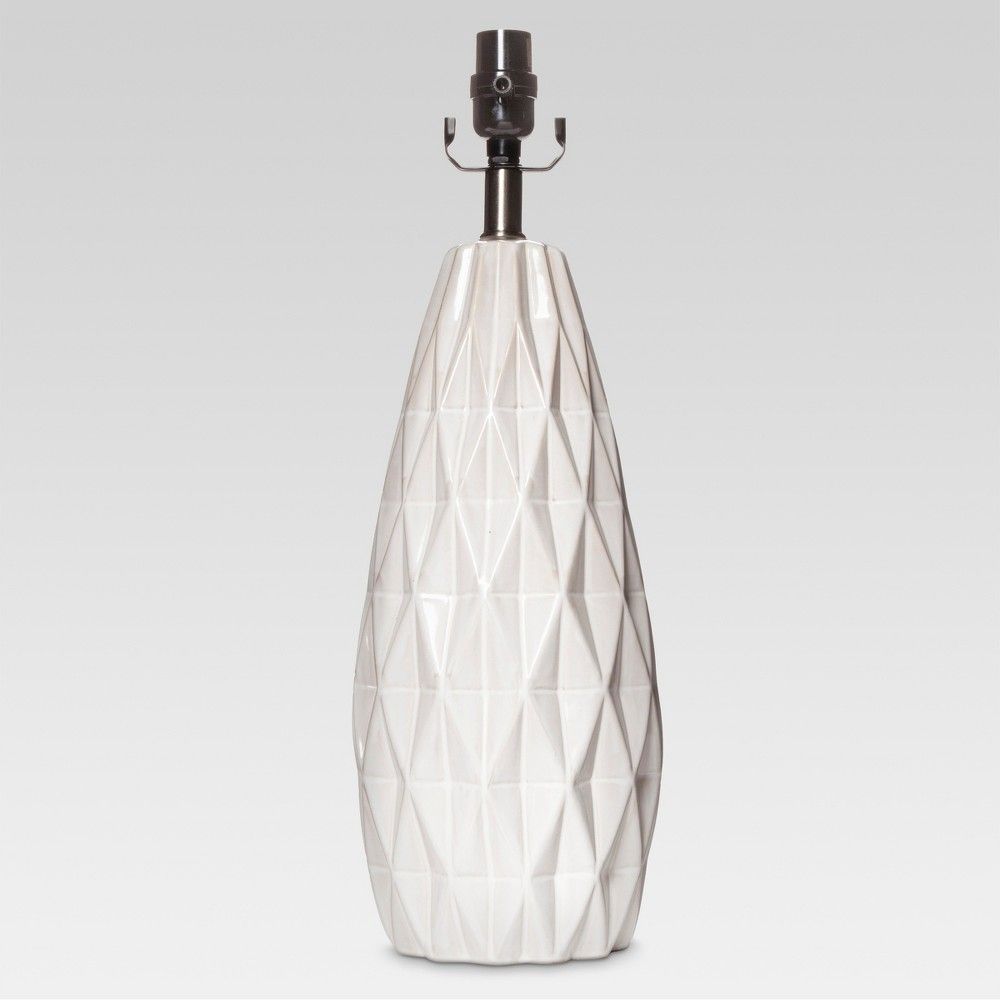 Faceted Ceramic Large Lamp Base White Lamp Only - Threshold | Target