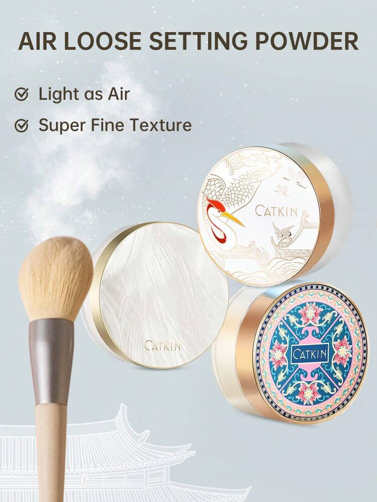 CATKIN Dreamy Air Makeup Loose Powder, Matte Finish, Oil Control (With Powder Puff) - C01 Natural Color | SHEIN