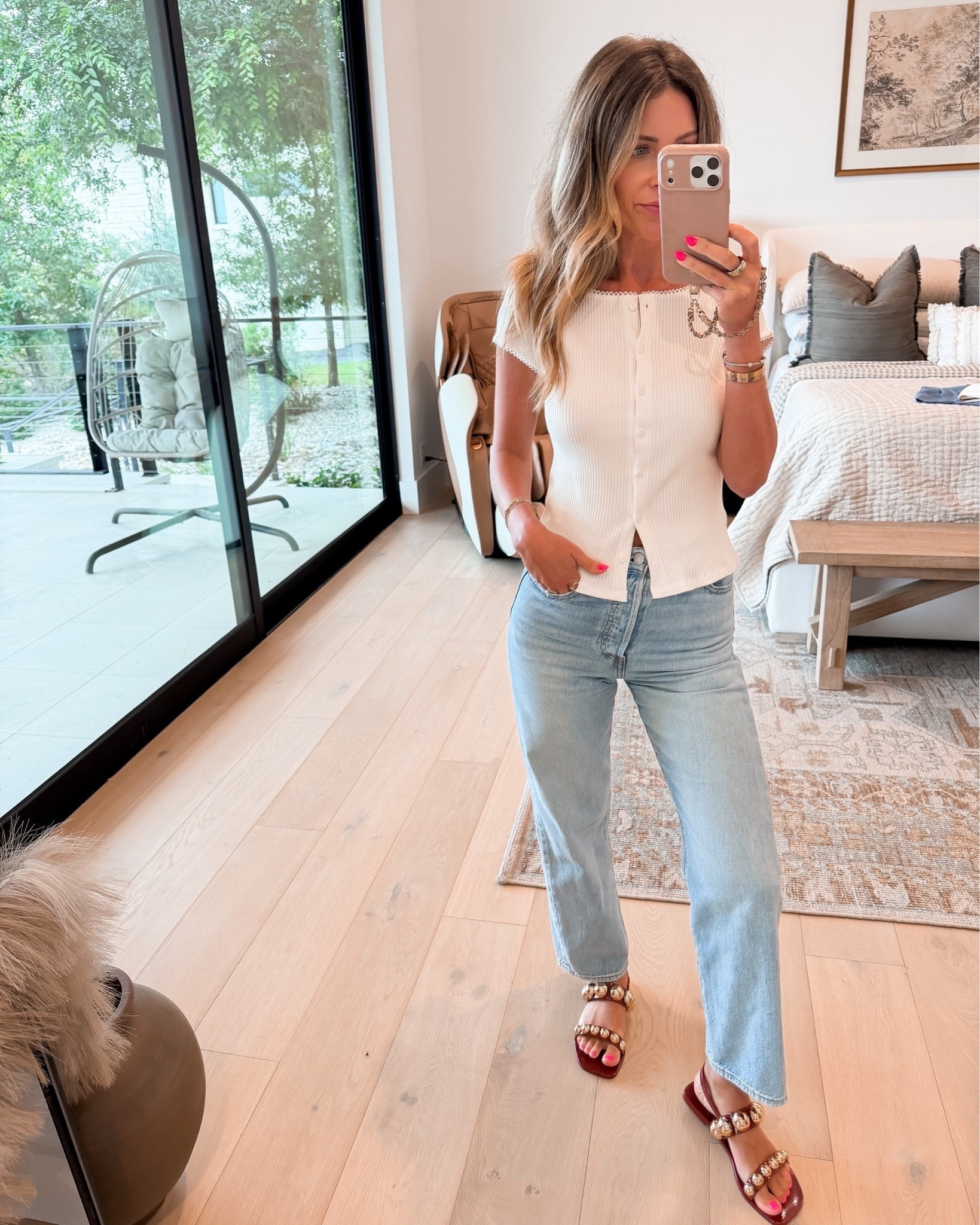 Today’s stories outfit!! 
Amazon top size small
Levi jeans size 26 
Jeffrey Campbell sandals

#LTKootd #LTKOver40 #LTKPetite