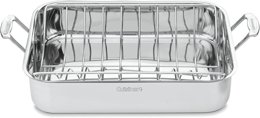 Cuisinart 16-Inch Roaster, Chef's Classic Rectangular Roaster with Rack, Stainless Steel, 7117-16... | Amazon (US)