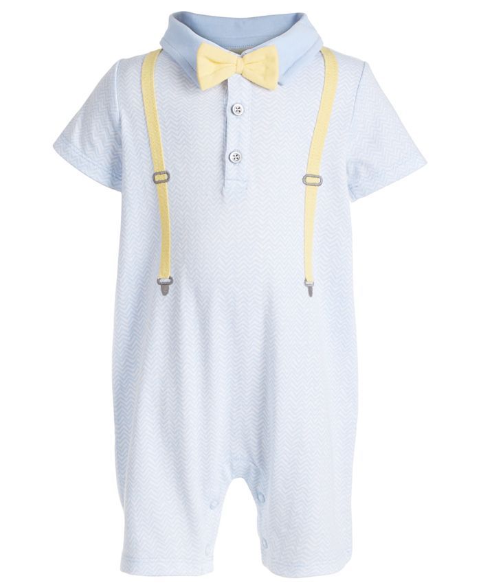 First Impressions Baby Boys Bow Tie & Suspenders Cotton Sun Suit, Created for Macy's & Reviews - ... | Macys (US)