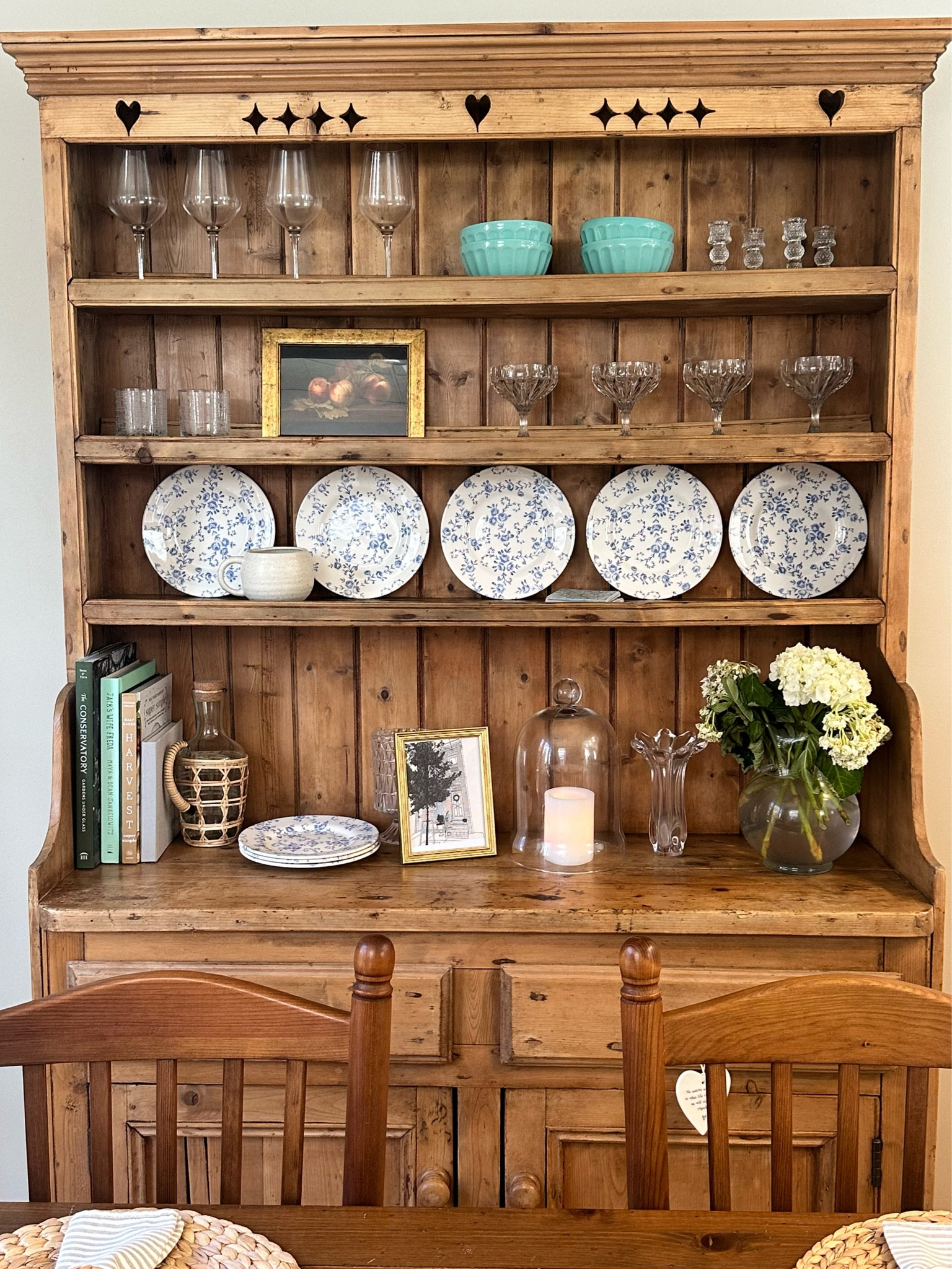 antique pine hutch decor 🫶🏻 

#LTKhome